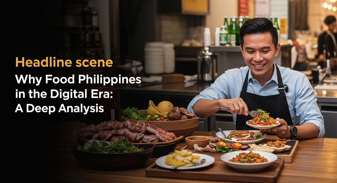 Philippine market scene with digital overlay illustrating food supply chains and technology integration.