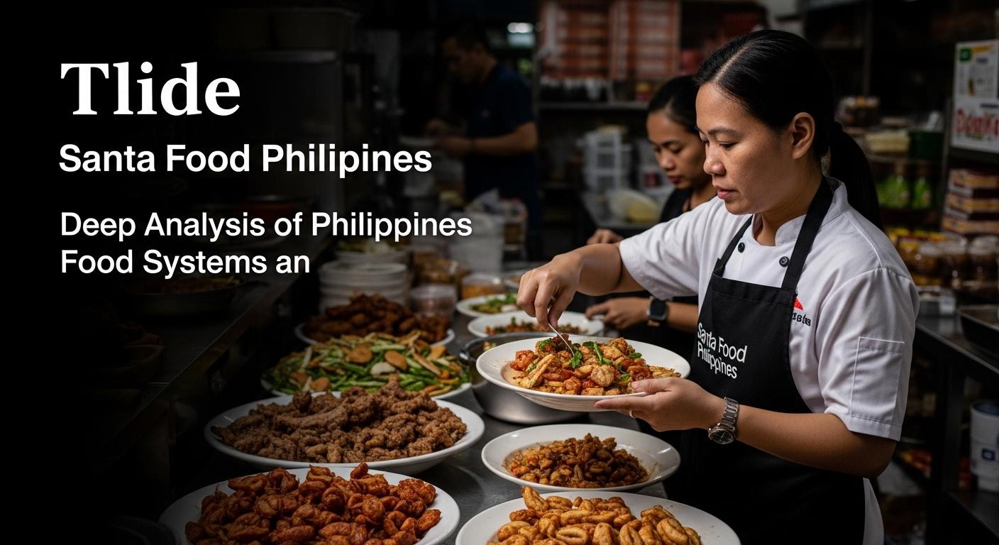 Editorial collage showing Philippine markets, delivery riders, and digital dashboards illustrating the food supply chain