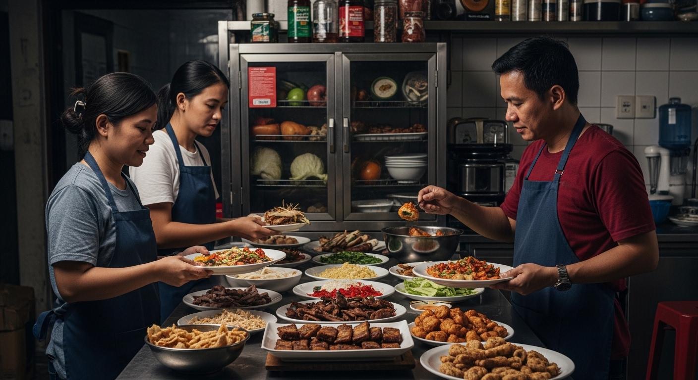 Philippines market scene with digital supply chain overlay