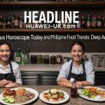 Editorial collage showing Taurus symbol with Philippine food market imagery